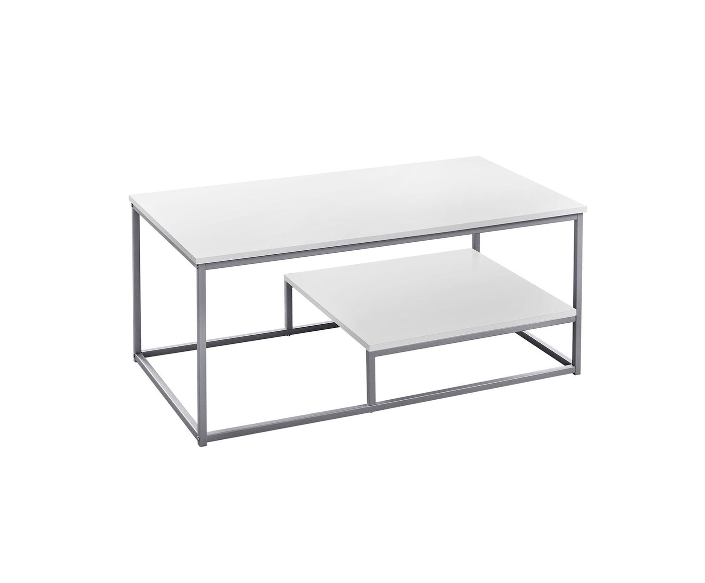 White Silver Metal Table Set - 3Pcs Set - Coffee Tables