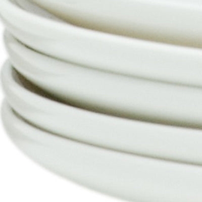 White Six Piece Porcelain Service For Six Salad Plate Set - Dinnerware