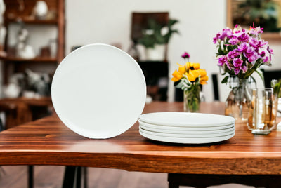 White Six Piece Porcelain Service For Six Salad Plate Set - Dinnerware