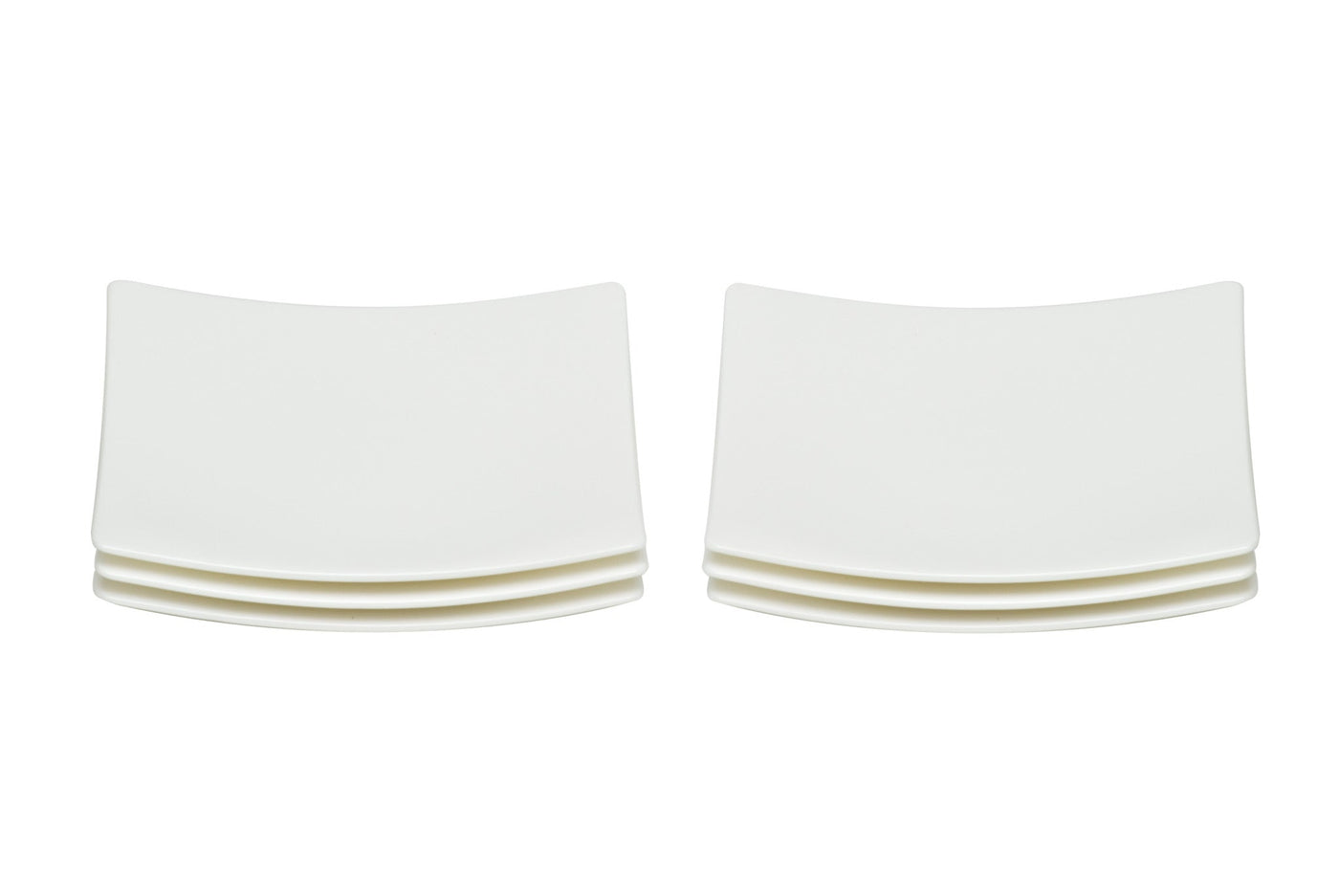 White Six Piece Square Bone China Service For Six Bread and Butter Set - Dinnerware