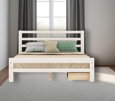 White Solid and Manufactured Wood Full Bed - Standard Beds