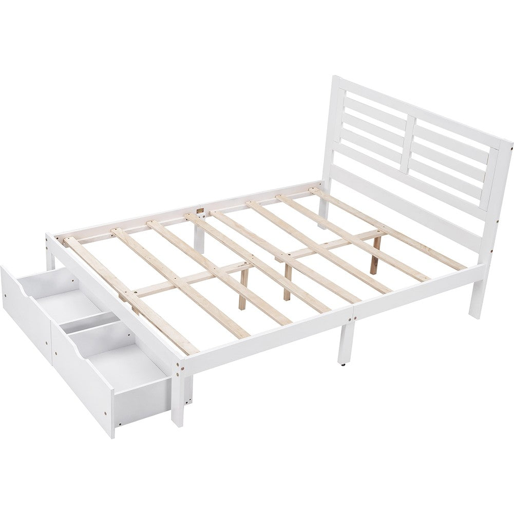 White Solid and Manufactured Wood Full Bed - Standard Beds