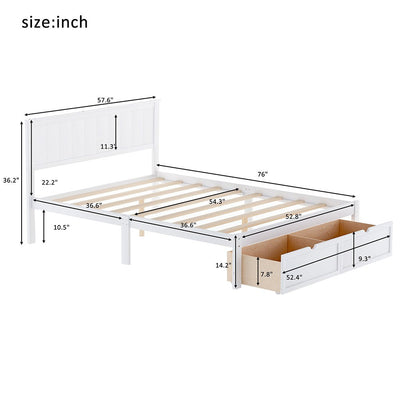 White Solid and Manufactured Wood Full Bed - Standard Beds