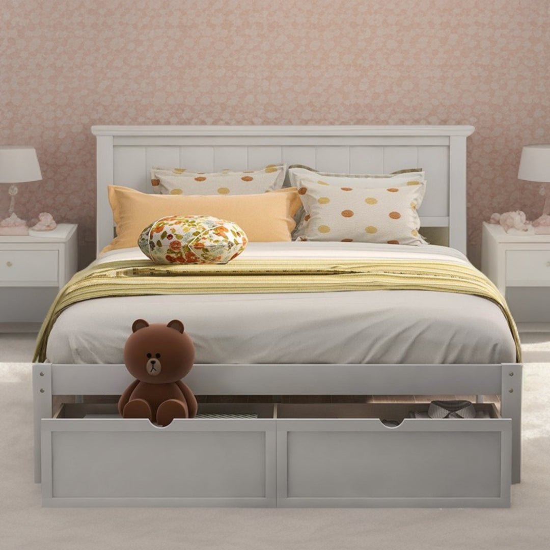 White Solid and Manufactured Wood Full Bed - Standard Beds