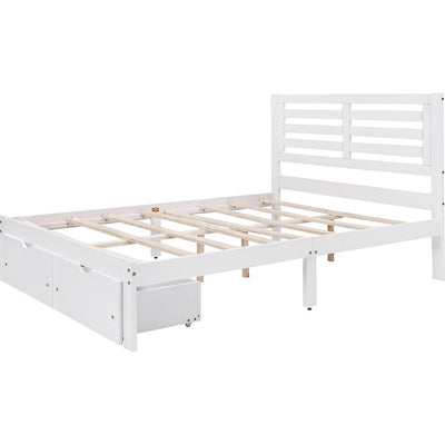 White Solid and Manufactured Wood Full Bed - Standard Beds