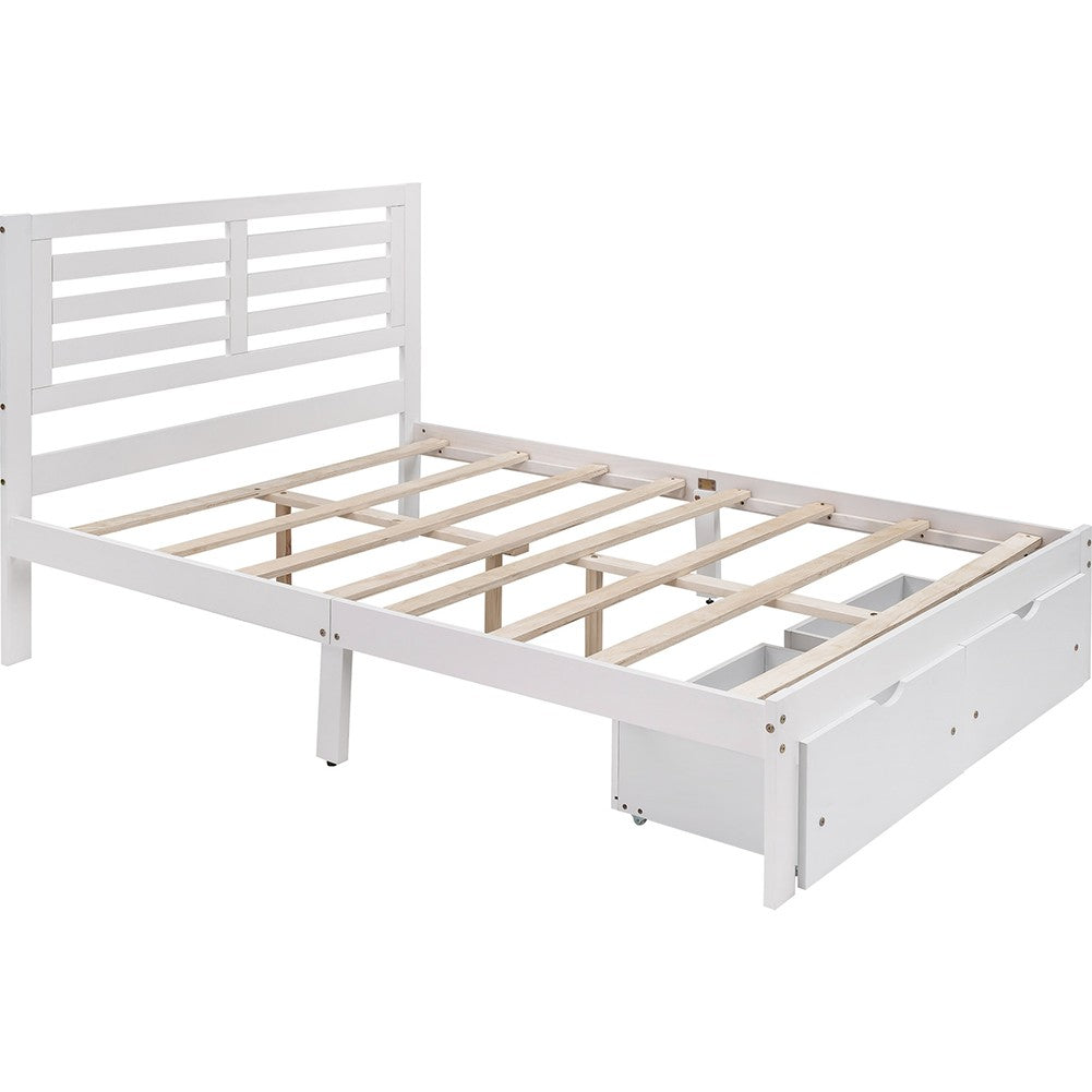 White Solid and Manufactured Wood Full Bed - Standard Beds