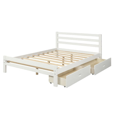 White Solid and Manufactured Wood Full Bed - Standard Beds