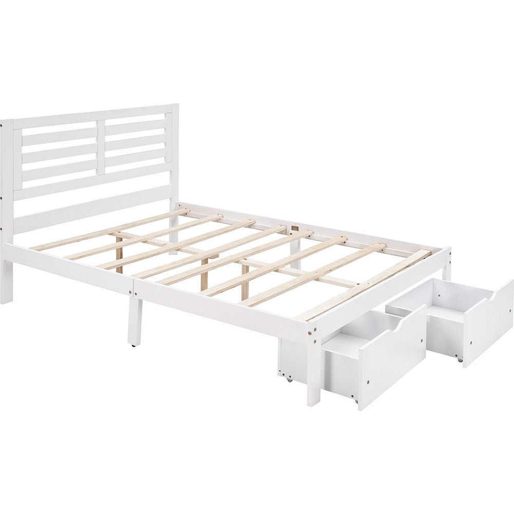 White Solid and Manufactured Wood Full Bed - Standard Beds