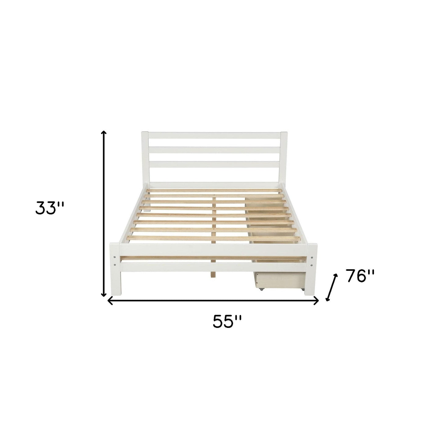 White Solid and Manufactured Wood Full Bed - Standard Beds