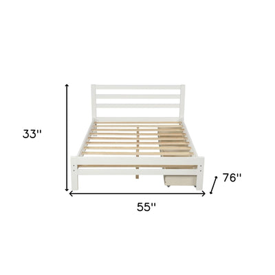 White Solid and Manufactured Wood Full Bed - Standard Beds