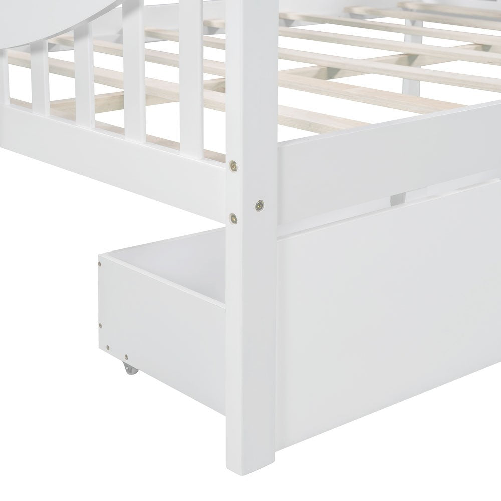 White Solid and Manufactured Wood Full Bed - Standard Beds