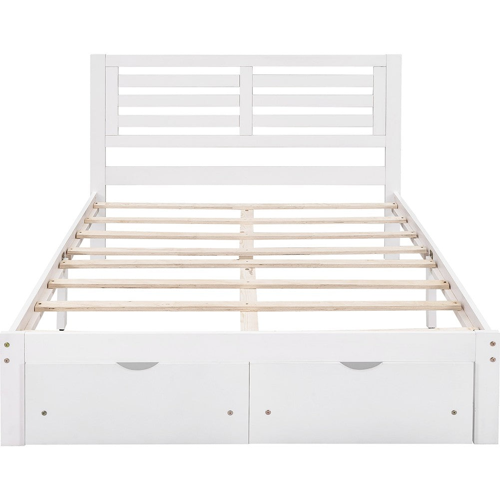 White Solid and Manufactured Wood Full Bed - Standard Beds