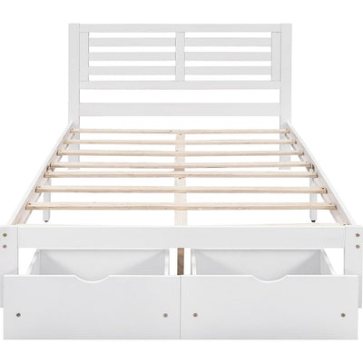 White Solid and Manufactured Wood Full Bed - Standard Beds