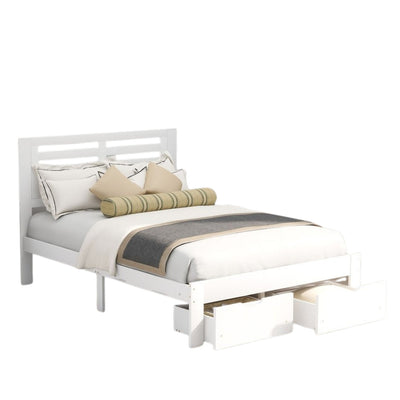 White Solid and Manufactured Wood Full Bed - Standard Beds