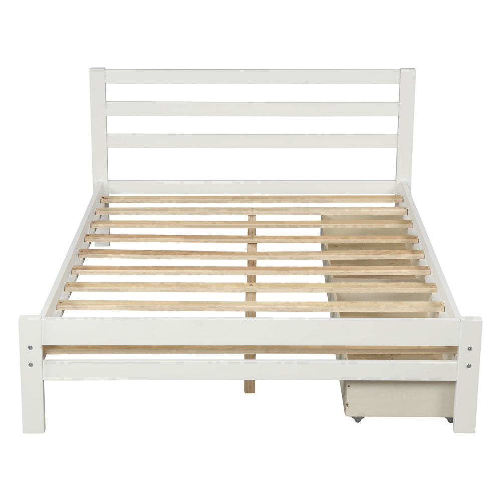 White Solid and Manufactured Wood Full Bed - Standard Beds