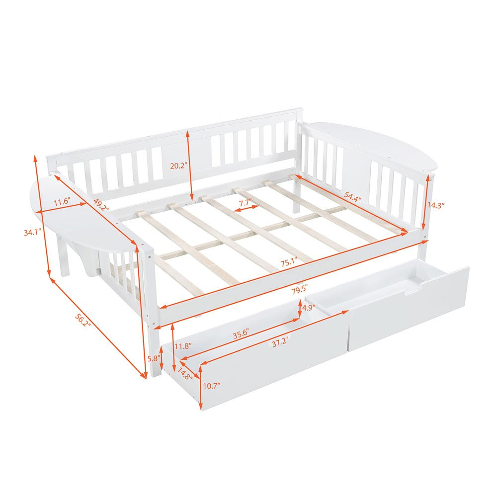 White Solid and Manufactured Wood Full Bed - Standard Beds