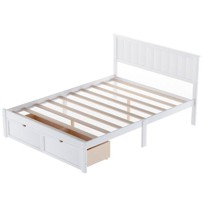 White Solid and Manufactured Wood Full Bed - Standard Beds