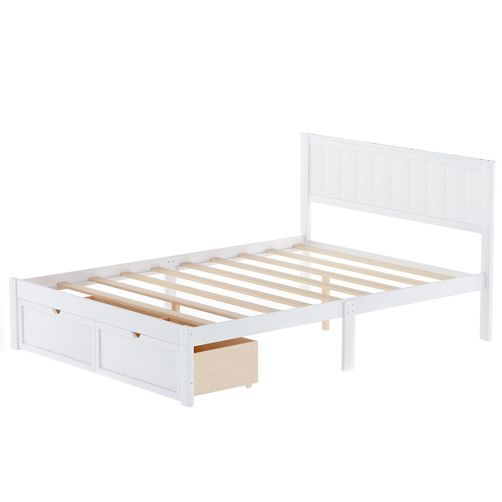 White Solid and Manufactured Wood Full Bed - Standard Beds