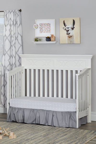 White Solid and Manufactured Wood Standard Four In One Convertible Crib - Cribs