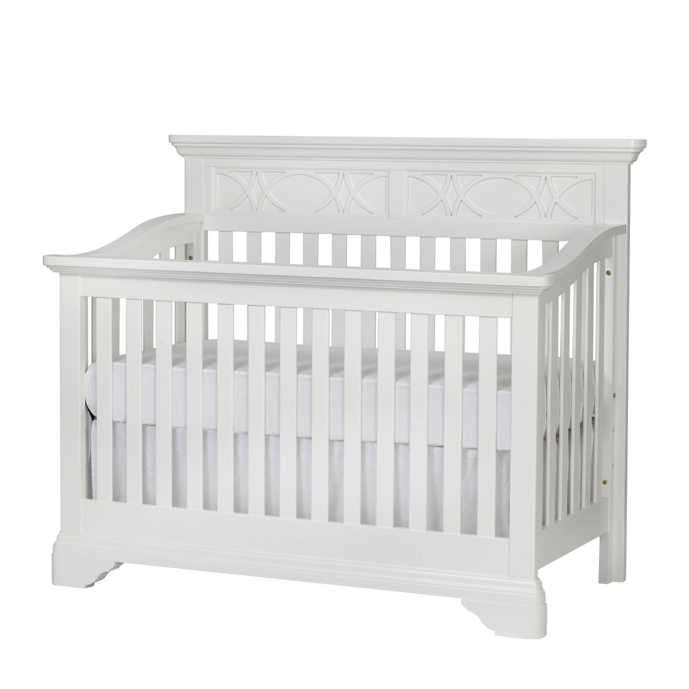 White Solid and Manufactured Wood Standard Four In One Convertible Crib - Cribs