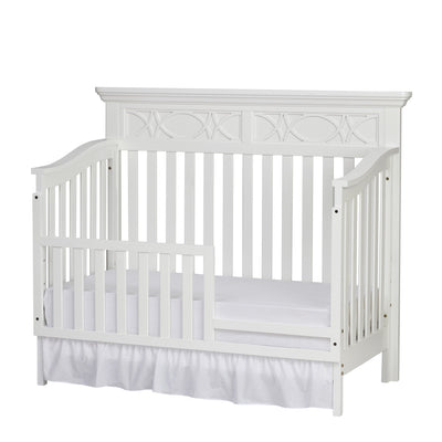 White Solid and Manufactured Wood Standard Four In One Convertible Crib - Cribs