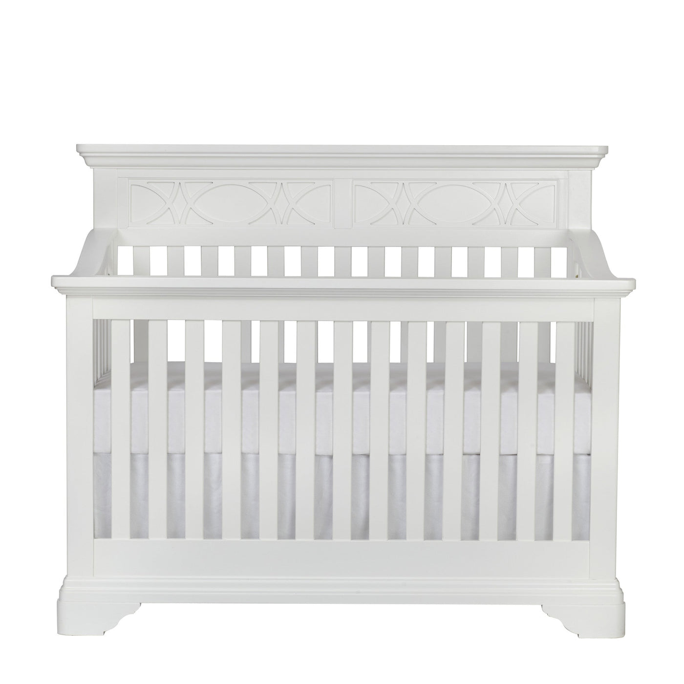 White Solid and Manufactured Wood Standard Four In One Convertible Crib - Cribs