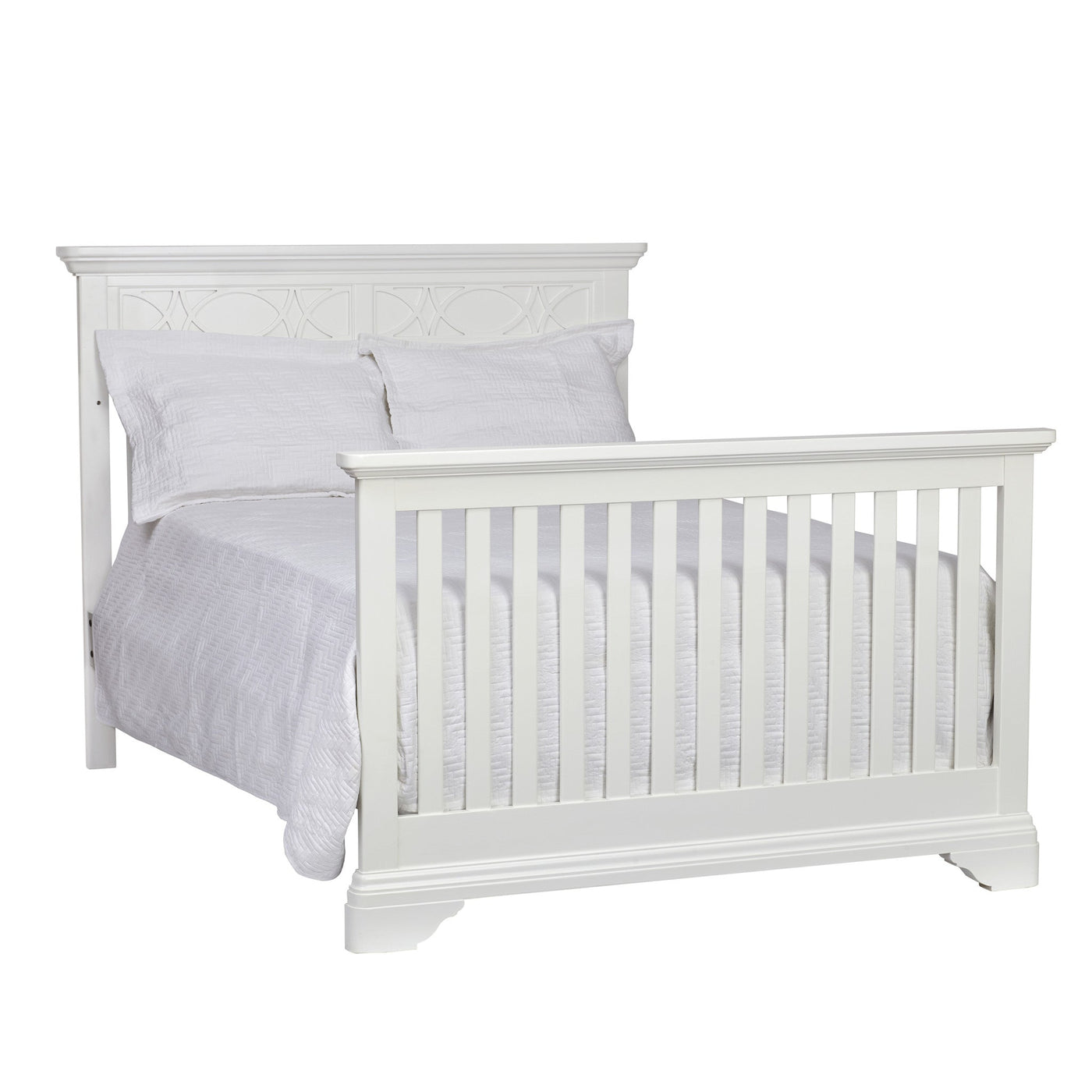 White Solid and Manufactured Wood Standard Four In One Convertible Crib - Cribs