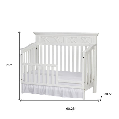 White Solid and Manufactured Wood Standard Four In One Convertible Crib - Cribs