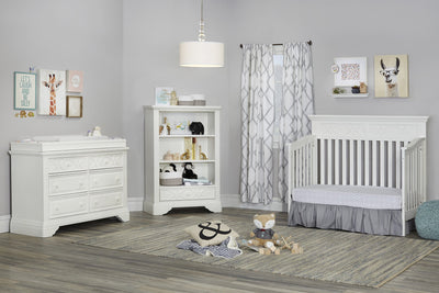 White Solid and Manufactured Wood Standard Four In One Convertible Crib - Cribs