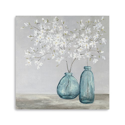 White Spring Flowers Unframed Print Wall Art - Wall Art