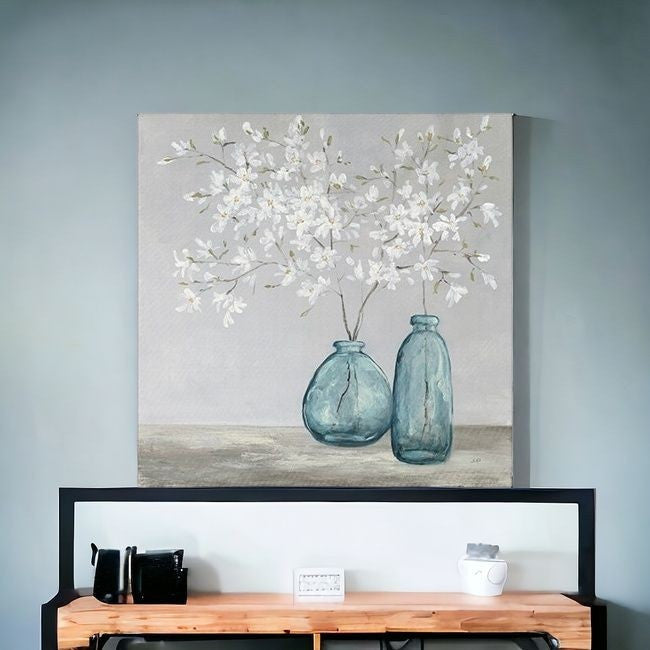 White Spring Flowers Unframed Print Wall Art - 20’x20’ - Wall Art