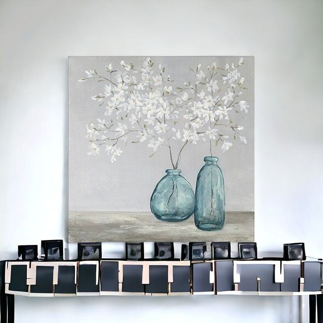 White Spring Flowers Unframed Print Wall Art - Wall Art