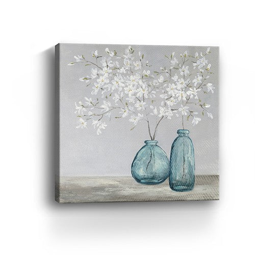 White Spring Flowers Unframed Print Wall Art - Wall Art