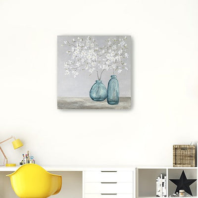 White Spring Flowers Unframed Print Wall Art - Wall Art