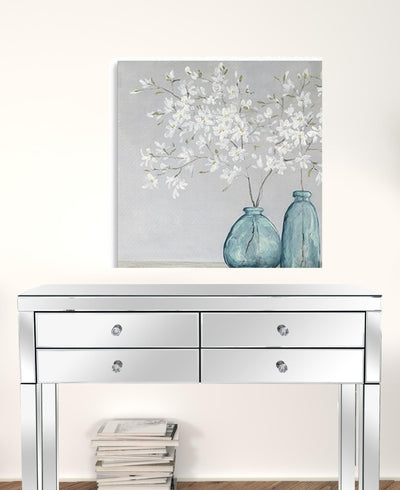 White Spring Flowers Unframed Print Wall Art - Wall Art