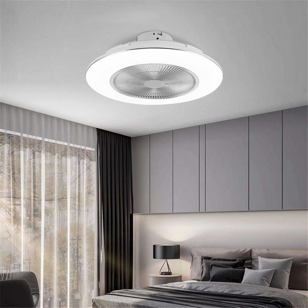 White Stylish LED Ceiling Lamp And Fan - Ceiling Fans