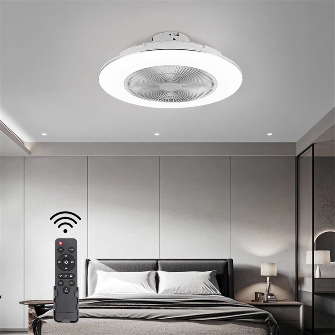 White Stylish LED Ceiling Lamp And Fan - Ceiling Fans