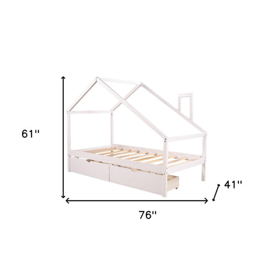 White Twin Four Poster - Standard Beds