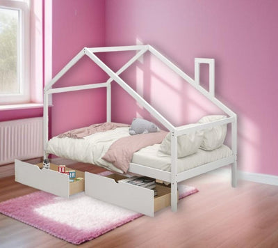 White Twin Four Poster - Standard Beds