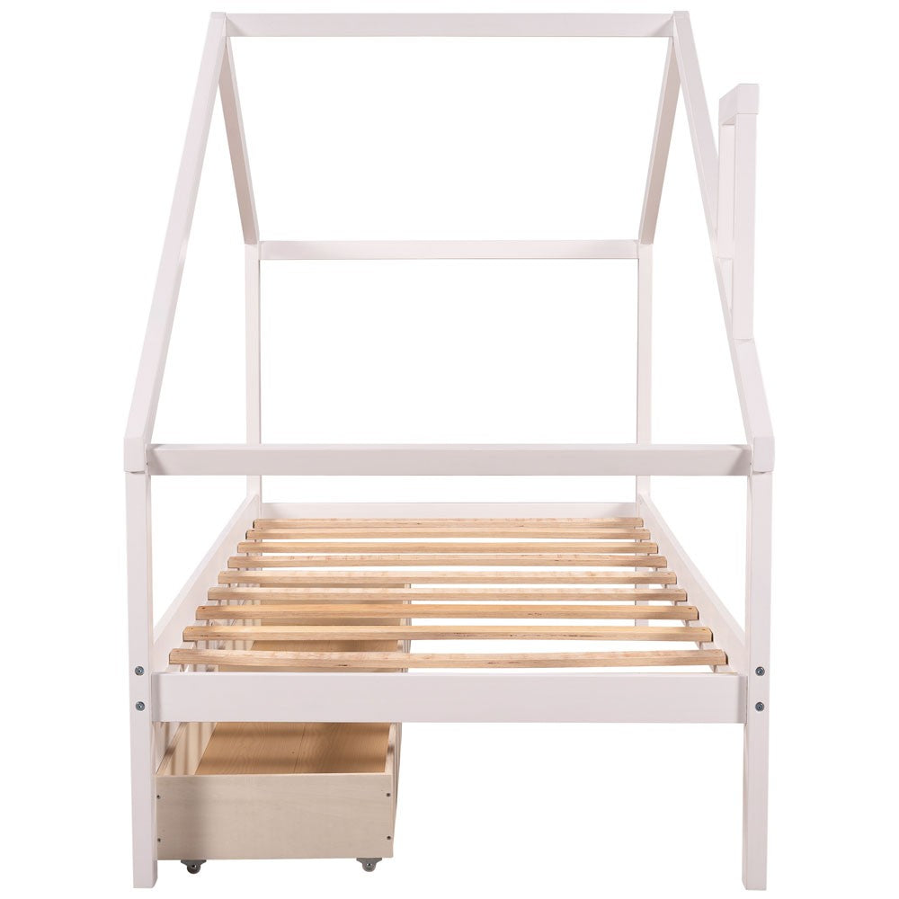 White Twin Four Poster - Standard Beds