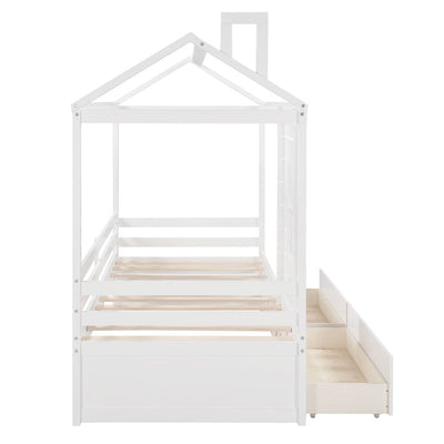 White Twin Four Poster - Standard Beds