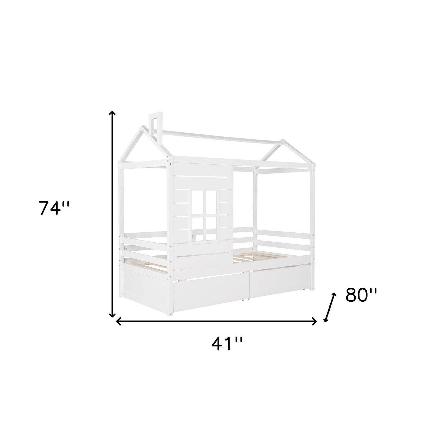 White Twin Four Poster - Standard Beds