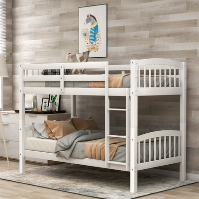 White Twin Over Twin Bunk Bed - Bunk Beds