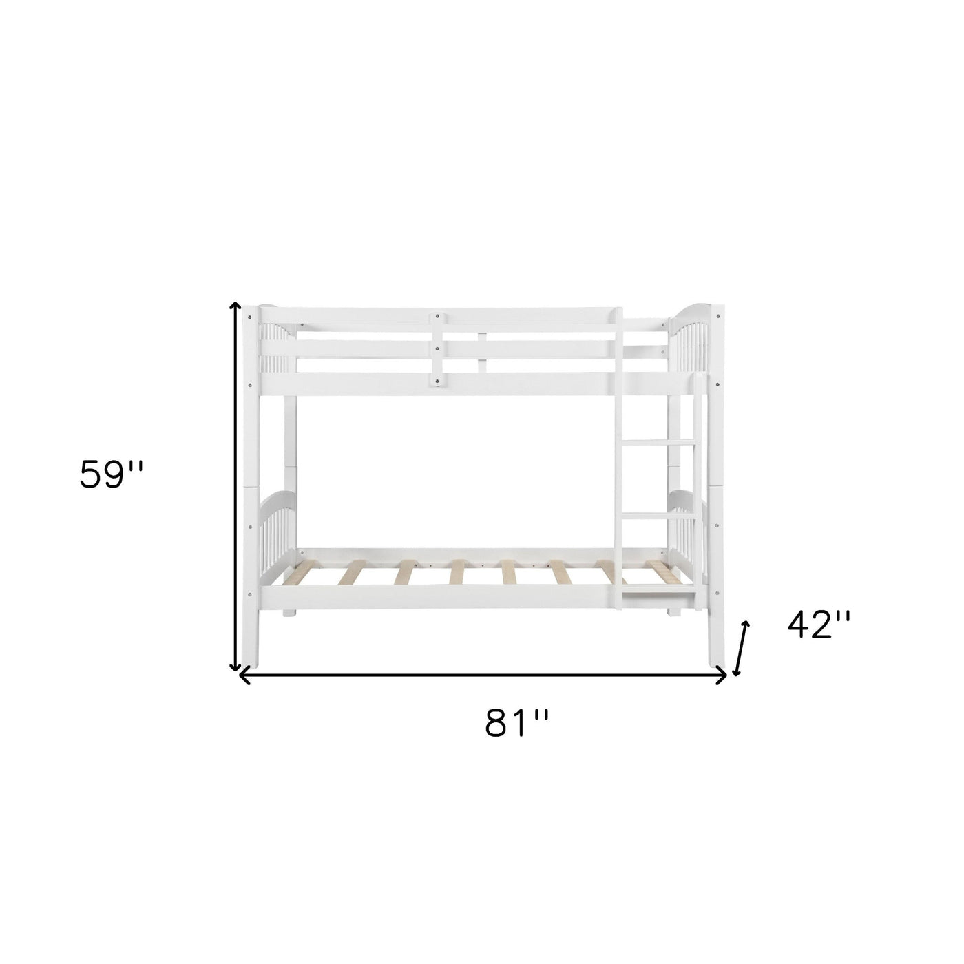 White Twin Over Twin Bunk Bed - Bunk Beds