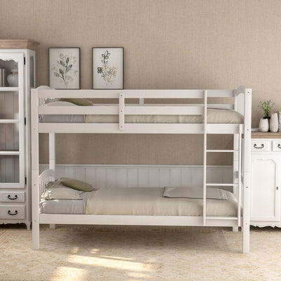 White Twin Over Twin Bunk Bed - Bunk Beds