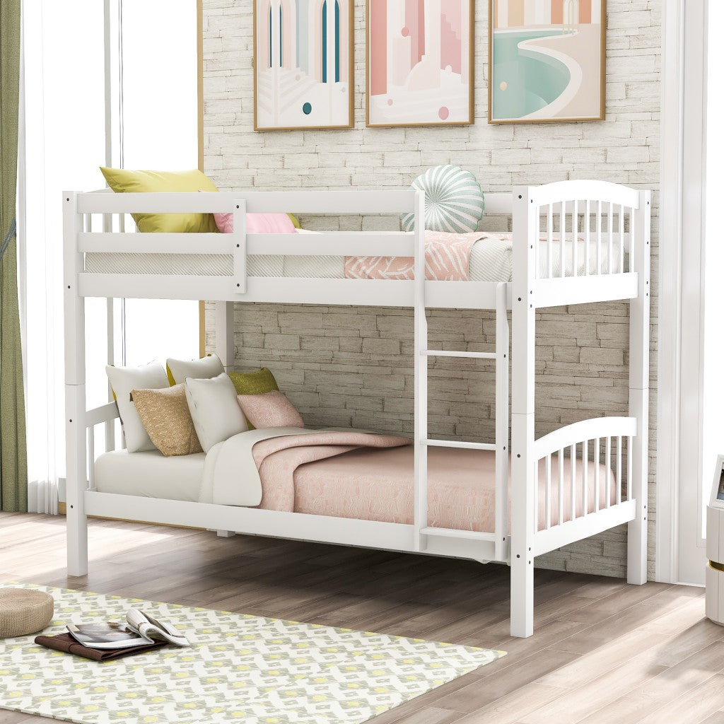 White Twin Over Twin Bunk Bed - Bunk Beds