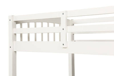 White Twin Over Twin Bunk Bed with Trundle and Drawers - Bunk Beds