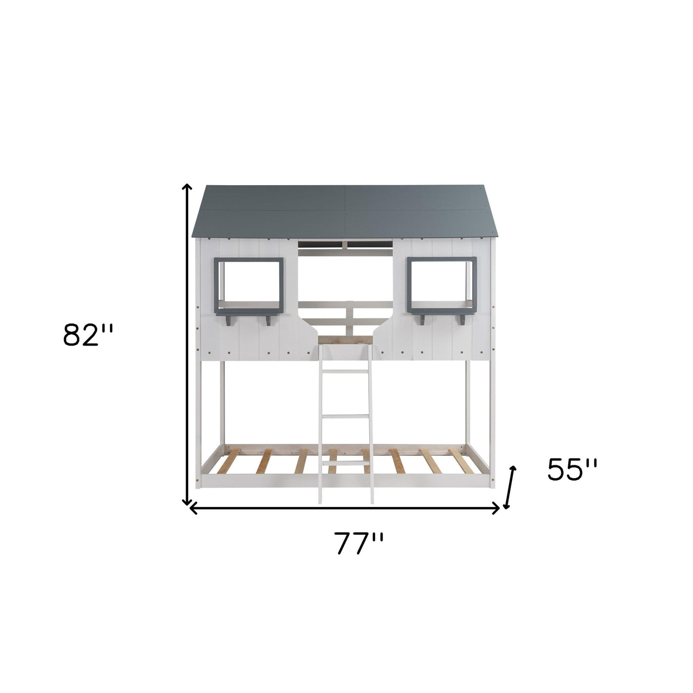 White Twin Over Twin Contemporary Bunk Bed - Bunk Beds