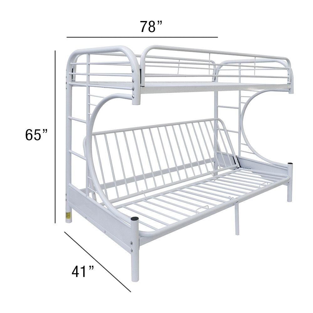 White Twin Over Full Futon Bunk Bed - Bunk Beds