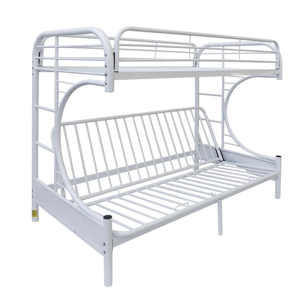 White Twin Over Full Futon Bunk Bed - Bunk Beds